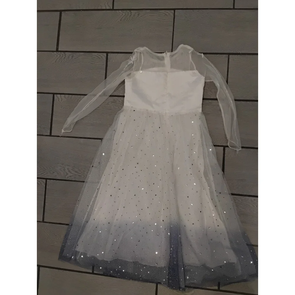 Frozen White Ombre‎ Sparkle Costume Dress Girls Kids Size 10-12